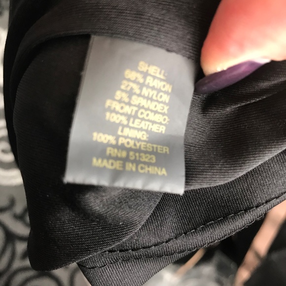 Cynthia Steffe Black Bodycon Dress w Leather 6 - Picture 2 of 7